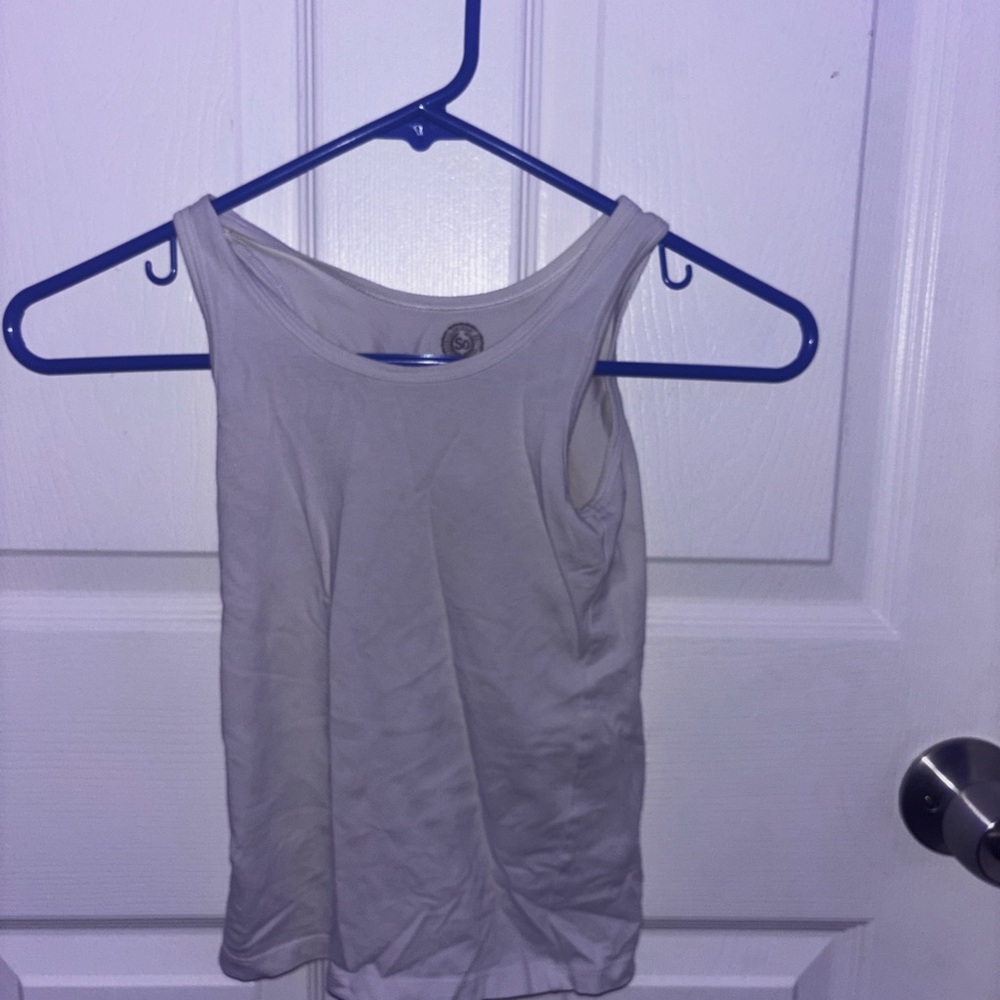 SO White Fitted Tank Top